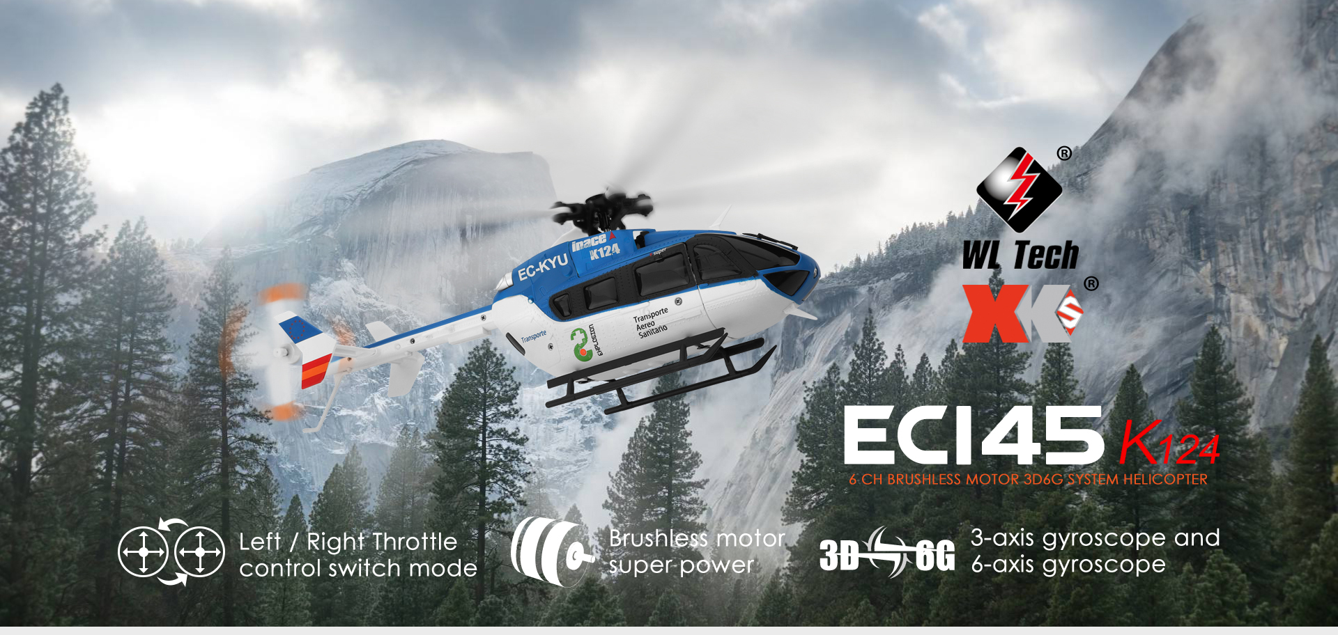 Xk k124 6ch brushless ec145 on sale