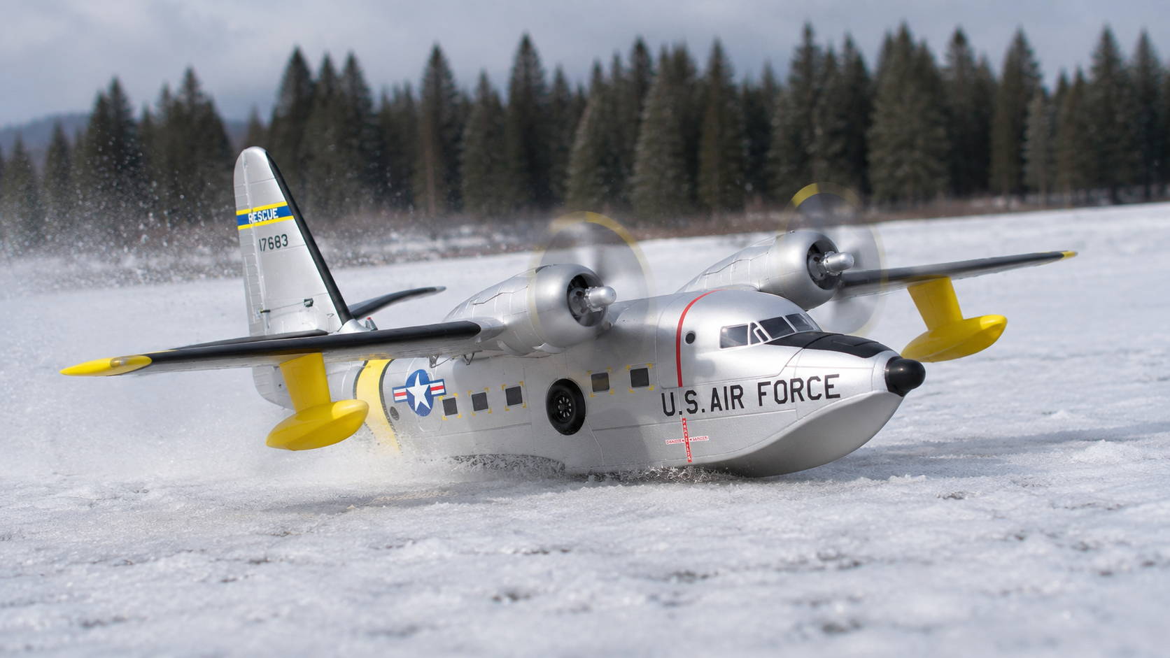 Avios Albatross HU-16 operating from a smooth snow surface