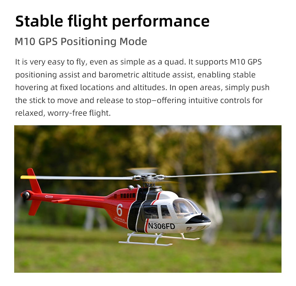 Hélicoptère RC Fly Wing UH1 V4 - Échelle M10, GPS, Maintien D'altitude - Prêt à Voler (RTF)