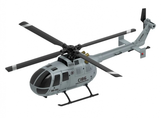 RC ERA C186 (RTF) MBB BO-105 Flybarless RC Helicopter w/Tx, 6-Axis Gyro & Barometric Altitude Hold (Grey)