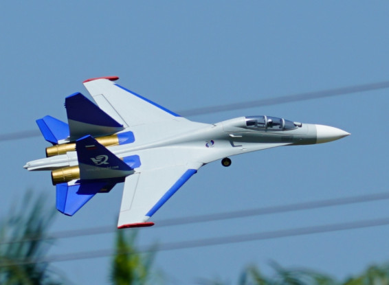 XFLY (PNF) Sukhoi Su-27 Flanker (Grey) w/Twin 50mm 12 Blade EDF Fans & 4S Power System EPO 750mm