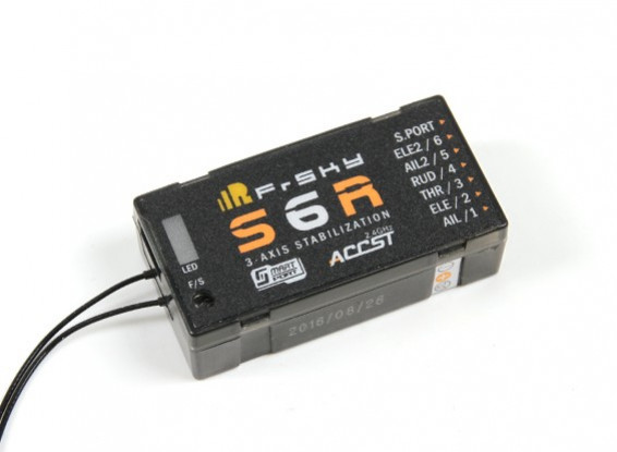 FrSky S6R 6 Channel Receiver w/ Built-In 3 Axis Gyro and Smart Port (EU version)