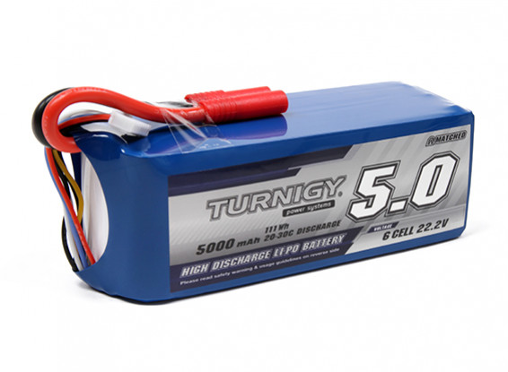 Turnigy 5000mAh 6S 20C Lipo Pack w/4mm HXT Connector