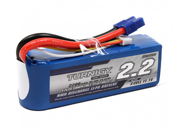 Turnigy 2200mAh 3S 30C Lipo Pack w/EC3 plug (E-Flite EFLB21003S Compatible)