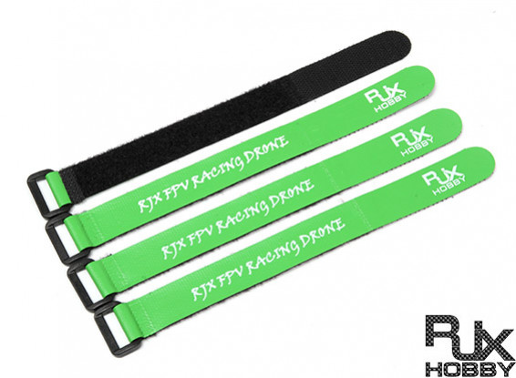 RJX Ultra-Grip Silicone Battery Straps Green (200X20mmx4pcs)