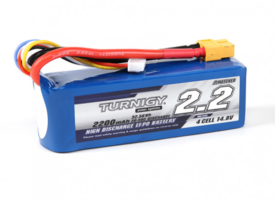 Turnigy 2200mAH 4S 20C Lipoly Pack w/ XT60 Connector