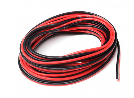 Turnigy High Quality 14AWG Silicone Wire 5M Bonded Pair (Black/Red)