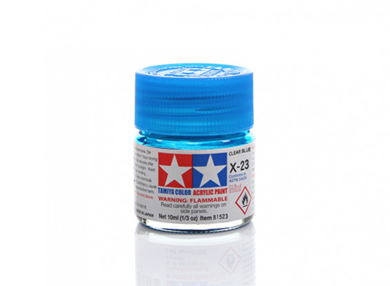Tamiya X-23 Clear Blue Mini Acrylic Paint (10ml)