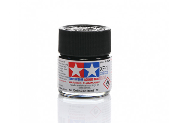 Tamiya XF-1 Flat Black Mini Acrylic Paint (10ml)