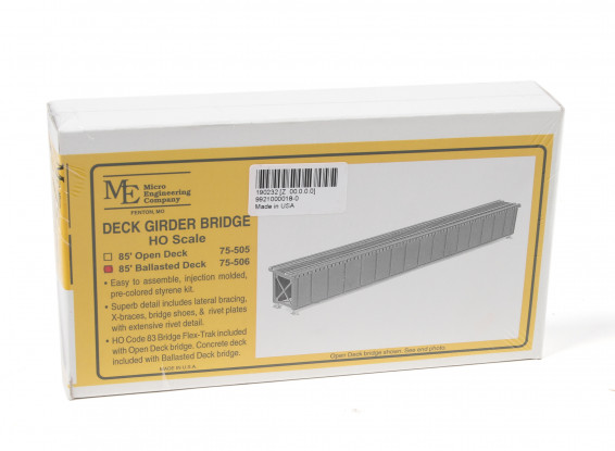 Micro Engineering HO Scale 85ft Ballasted Deck Girder Bridge Kit (70-506)