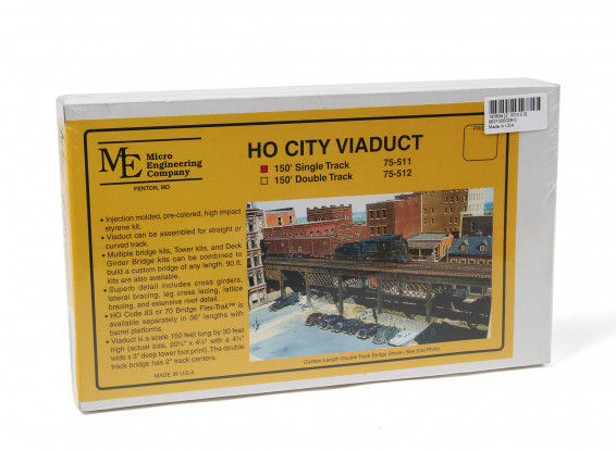 Micro Engineering HO Scale 150ft Single Track City Viaduct Kit (75-511)