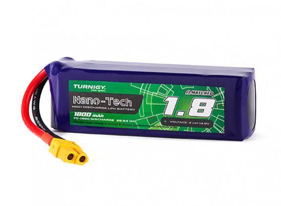 Turnigy Nano-Tech 1800mAh 4S 70C Lipo Pack w/XT60 (HR Technology)