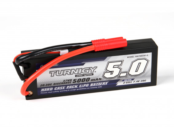 Turnigy 5000mAh 2S1P 20C Hardcase Pack (ROAR APPROVED)