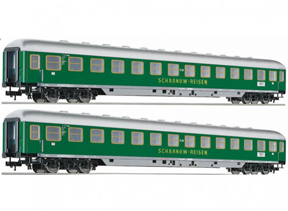 Roco/Fleischmann HO Scale 2nd Class Scharnow-Reisen Sleeper Carriage Set 2pcs DB