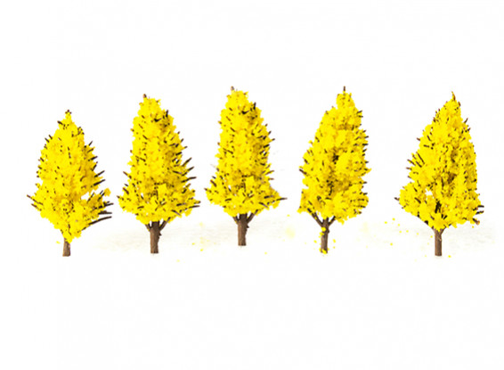 80mm Ready Made Ornamental Tree with Yellow Foliage (5pcs)