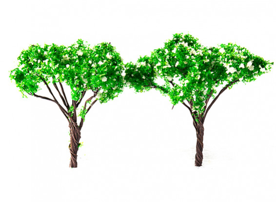 65mm Ready Made Wire Tree with White Blossom (2pcs)