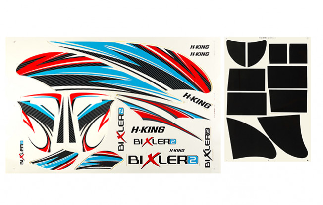 HobbyKing Bixler 2 EPO 1500mm - Replacement Decals (Blue/Red)