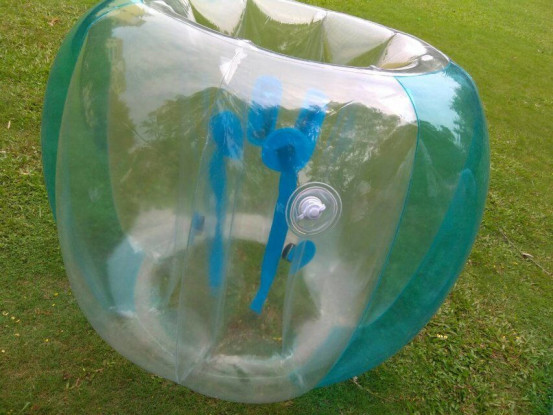 Large PVC Inflatable Body Bubble Bumper Ball (Clear/Blue) 1