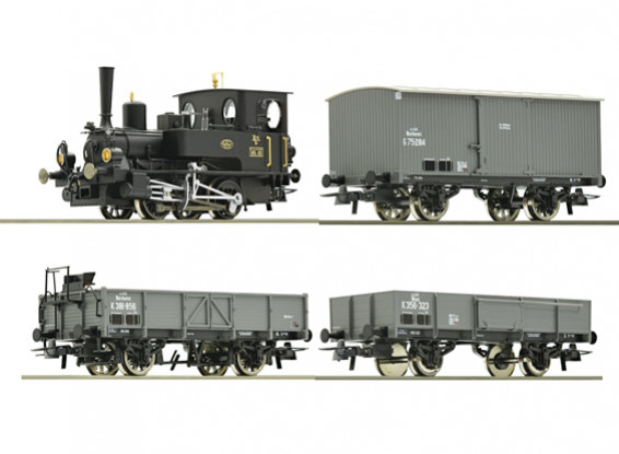 Roco/Fleischmann HO Class 85 Steam Locomotive "“Kaiserzeit”" with 3 Wagons KKStB Epoch 1 (DCC Ready)