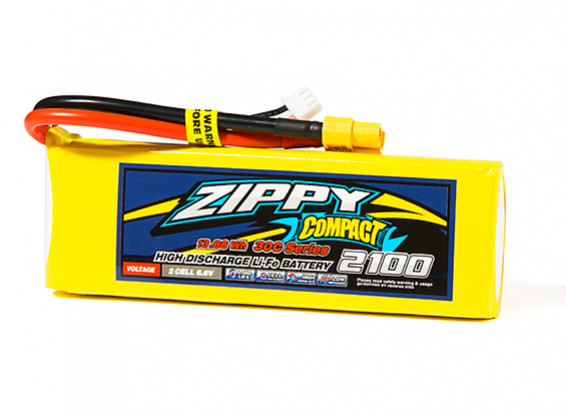 ZIPPY Compact 2100mAh 2S1P 30C LiFePo4 Pack w/XT60