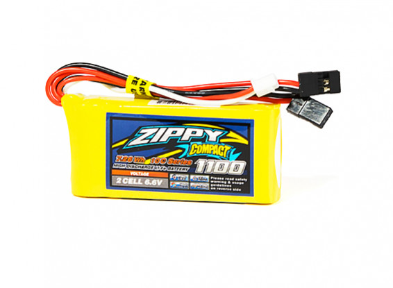 Zippy Compact 1100mAh 6.6V 10C LiFePo4 Receiver Pack