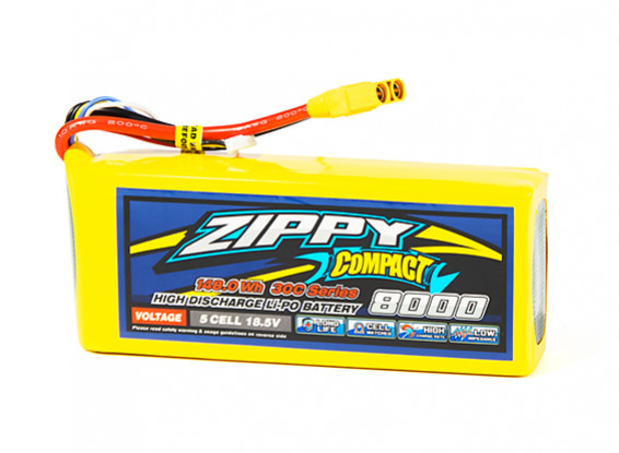 ZIPPY Compact 8000mAh 5S1P 30C Lipo Pack w/XT90