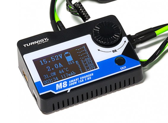 Turnigy M8 300 Watt 15A 1~8S DC Multifunction Smart Charger/Discharger & Management System  1