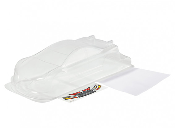 HobbyPro 1/10 Scale Mini Racer Clear Lexan Bodyshell w/ Stickers (225mm)