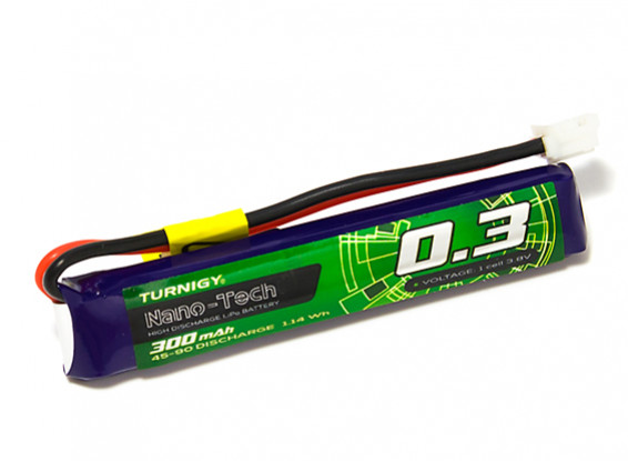 Turnigy Nano-Tech 300mAh 1S 45C Lipo Pack w/JST-PH