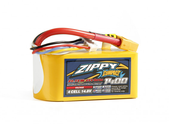 ZIPPY Compact 1400mAh 4S 65C Lipo Pack w/XT60