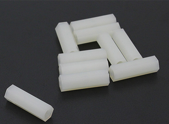 5.6mm x 18mm M3 Nylon Tapped Spacer (10pc)