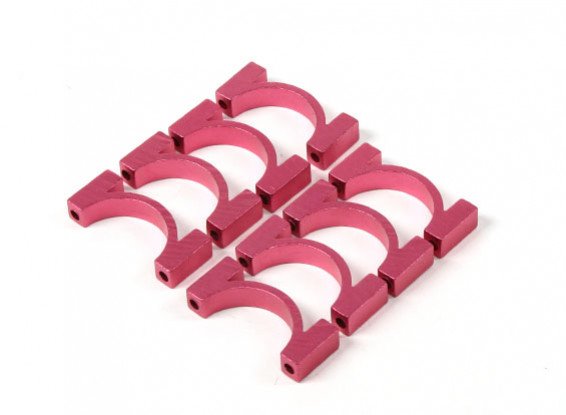 Red Anodized CNC Semicircle Alloy Tube Clamp (incl.screws) 22mm