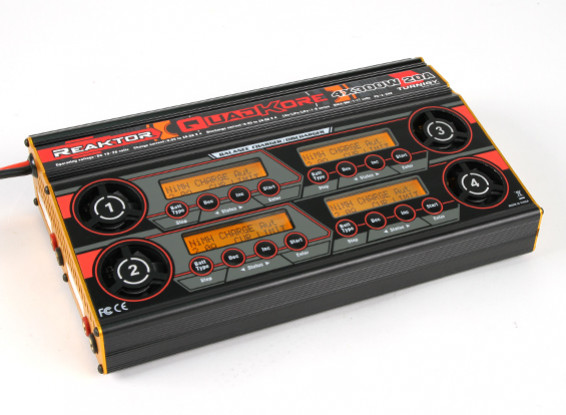 Turnigy Reaktor QuadKore 1200W 80A (4 X 300W 20A) Balance Charger now with NiZN and LiHV