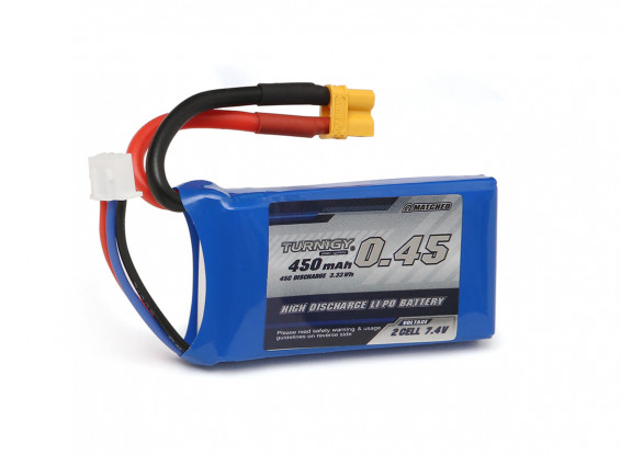 Turnigy 450mAh 2S1P 45C Lipo Pack w/XT30