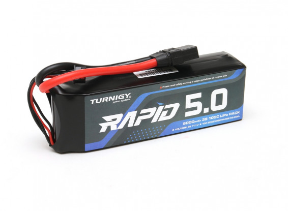 Turnigy Rapid 5000mAh 3S (11.1V) 100C LiPo Battery Pack w/XT90 Connector