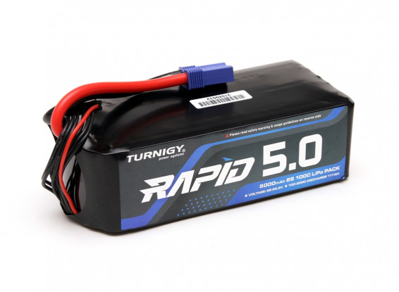 Turnigy Rapid 5000mAh 6S (22.2V) 100C LiPo Battery Pack w/EC5 Connector For RC Cars