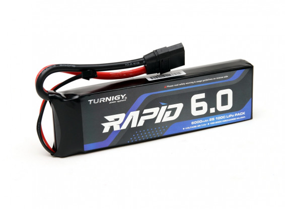 Turnigy Rapid 6000mAh 2S (7.4V) 100C LiPo Battery Pack w/XT90 Connector