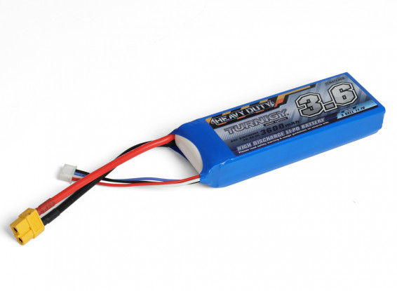60c Turnigy Heavy Duty 3S 3600mAh 11.1V 60C Lipo Battery Pack w/XT90