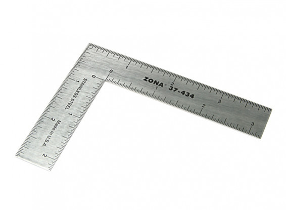 Zona Precision 3" x 4" Stainless Steel L Square Ruler