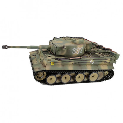 Heng Long 3818 RTR 1 16th Scale German Tiger 1 RC Tank w Sound LED Lights Smoke Firing Gun Green Camouflage hobbyking