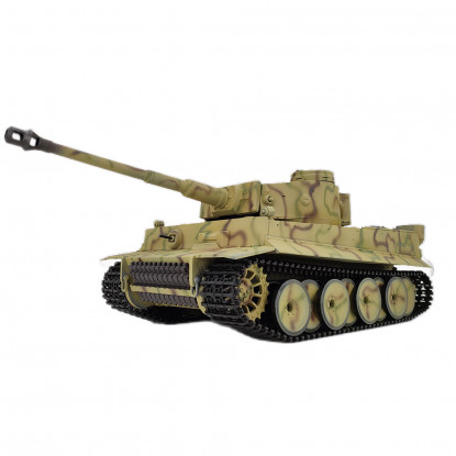Heng Long 3818 (RTR) 1/16th Scale German Tiger 1 RC Tank w/Sound, LED Lights, Smoke & Firing Gun (Tri-Color Camouflage) 