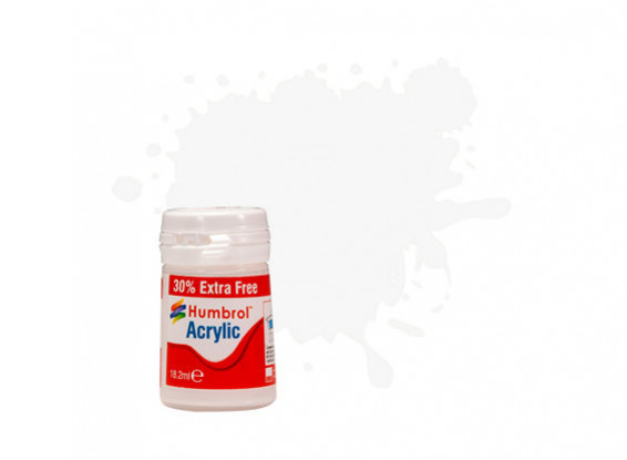 Humbrol 34 White Matt - 14ml Acrylic Paint AB0034EP w/30% extra free