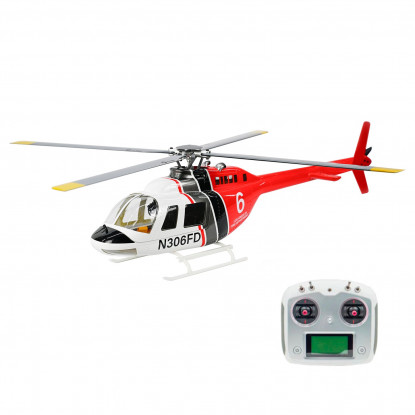 FLYWING (RTF) Bell 206 V4 450L RC Smart Helicopter w/4-Blade Rotor Hub & H1 GPS Stabilization System (Red/White)