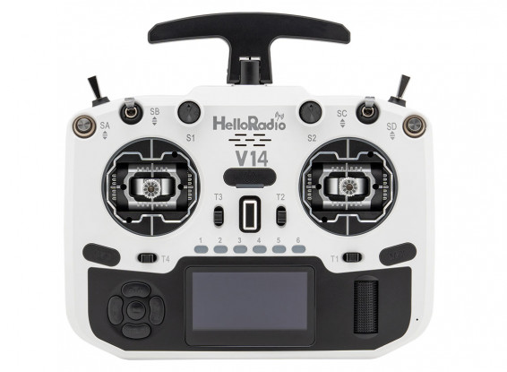 Helloradiosky V14MAXR9 ELRS 14 Channel CNC Metal RDC 90 2.4GHz Transmitter White&Black