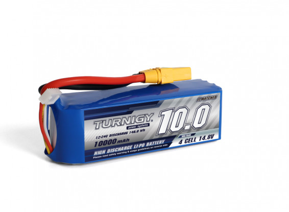 Turnigy High Capacity 4S 10000mAh 14.8V 12C Lipo Battery w/XT90 
