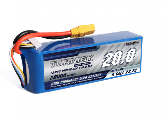 Turnigy High Capacity 6S 20000mAh 12C Lipo Battery w/XT90