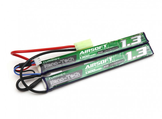 Turnigy nano-Tech 2S 1300mah 7.4V 50C Lipo AIRSOFT w/Mini-Tamiya