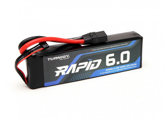 Turnigy Rapid 3S 6000mAh 11.1V 100C Lipo Battery w/XT90 for RC cars