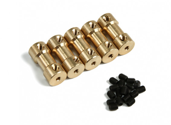 Brass Motor Transmission Connector 2mm-2mmxD9xH20mm (5pcs)