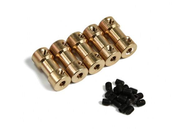 Brass Motor Transmission Connector 3mm-3.17mmxD9xH20mm (5pcs)
